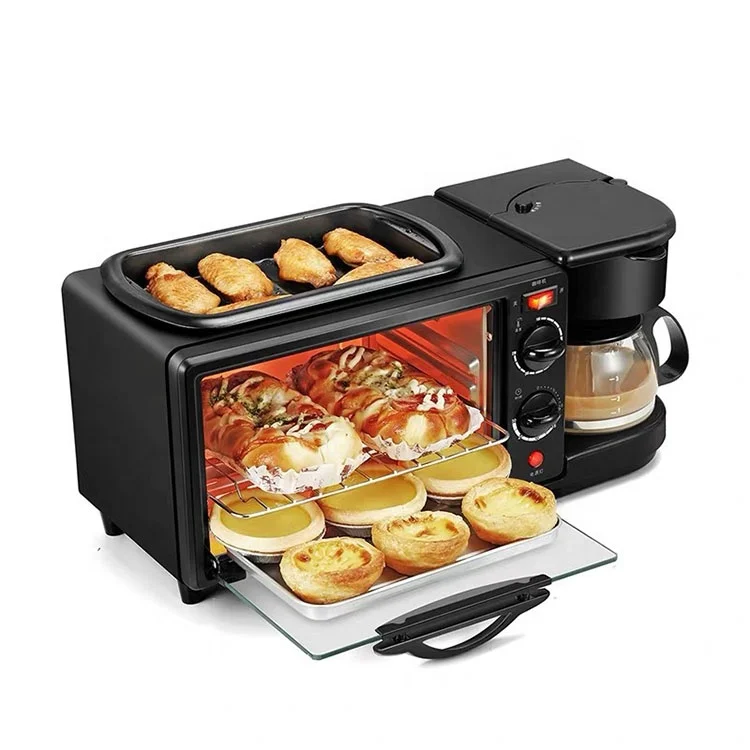 Home Appliances Electric Sandwich Machine 3 In 1 Breakfast Makers  Machine With Toast Oven