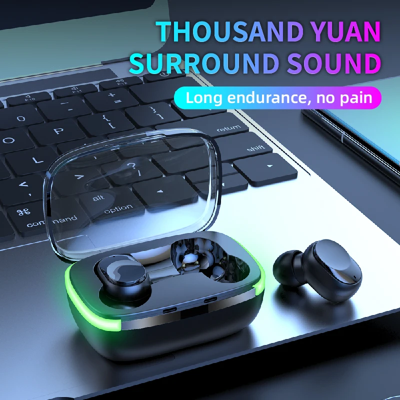 Y60 Tws Mini Fone Noise Cancelling Earbuds Colorful Breathing Lamp Gaming Wireless Earphones