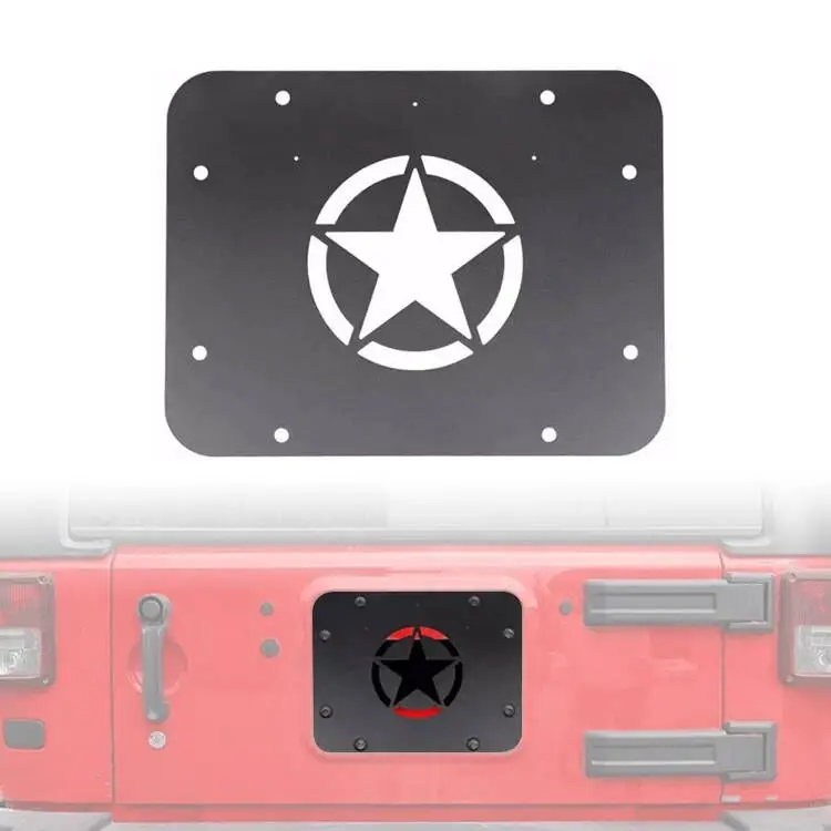 Spare Tire Carrier Delete Filler Plate Tailgate Vent Cover Tramp Stamp for Jeep JK Wrangler & Unlimited 2007-2017