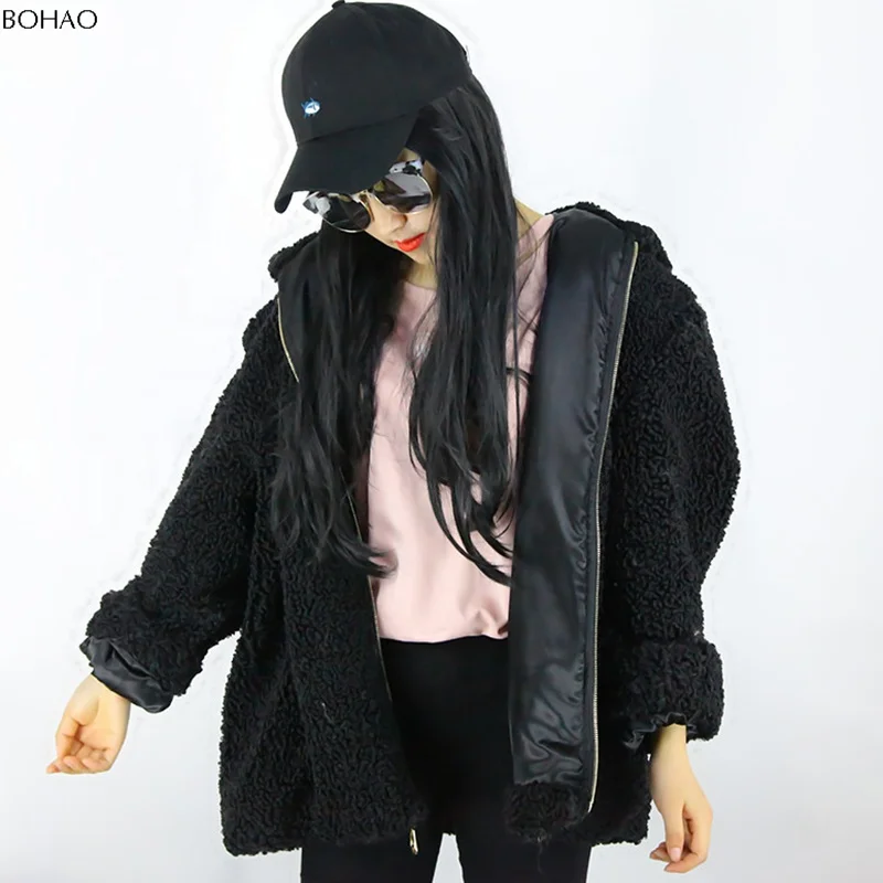 
Clothing In Turkey Wholesale Black Hooded Men Faux Fur Coat 