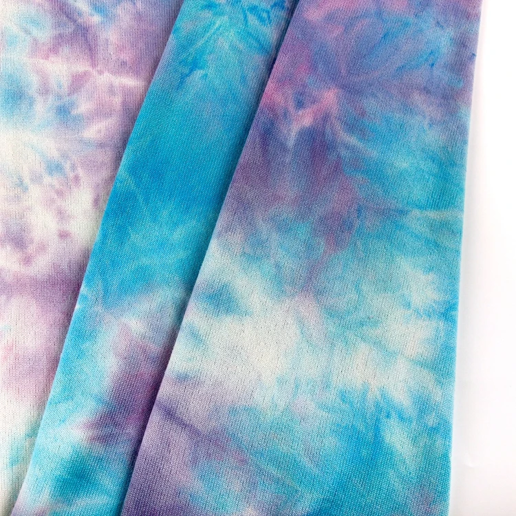 
tie dye t shirt hoodie fabric stretch polyester knit fabric imitate cashmere 