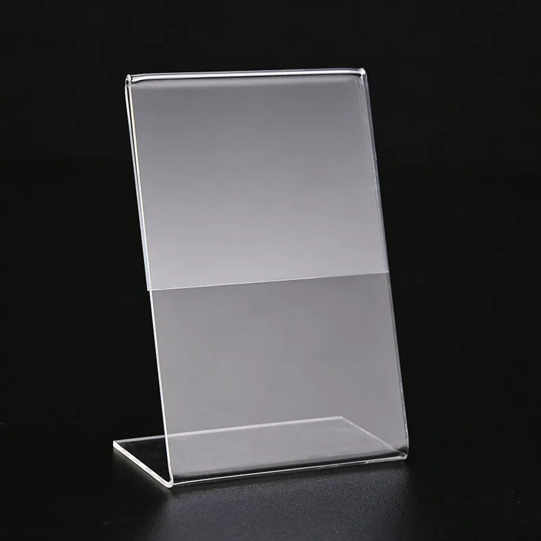 Acrylic Stand Menu Holder Clear Acrylic Sign Holder with Slant Back Design Portrait