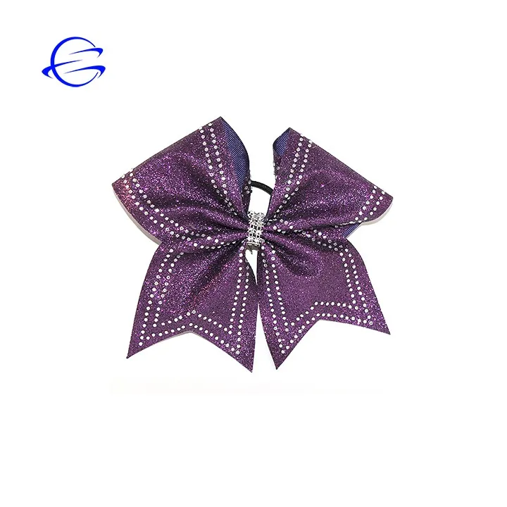 Glitter Rhinestone Ponytail Holder Sparkle Sequin Hair Bow Tie for Girls