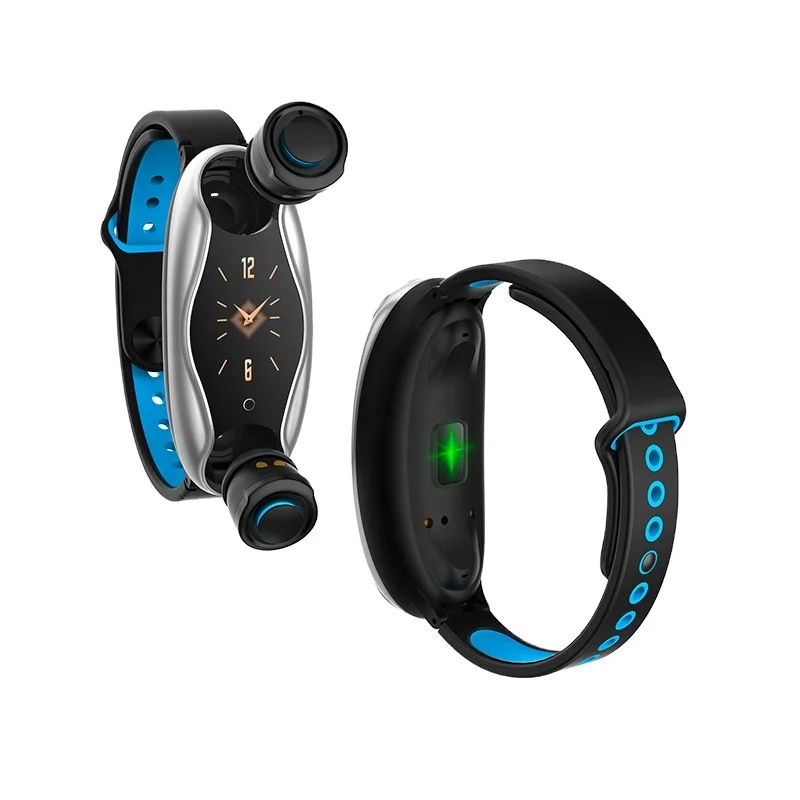 T90 smart watch with TWS earbuds 2 in1 Sports Fitness Activity smart band Heart Rate Tracker Blood Pressure bracelet