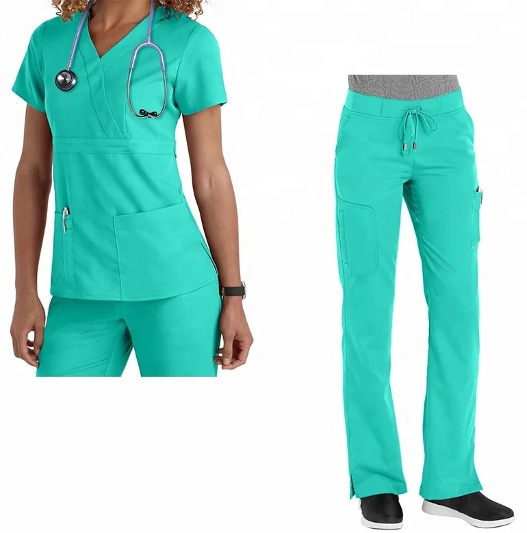 stylish Breathable material for hospital nurse staff surgical uniform