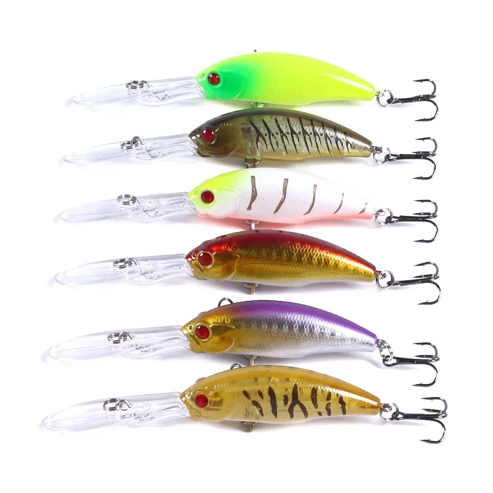 Wholesale 10cm 7g Hard Plastic Fishing Bait Minnow Fishing Lures with Long Tongue Board