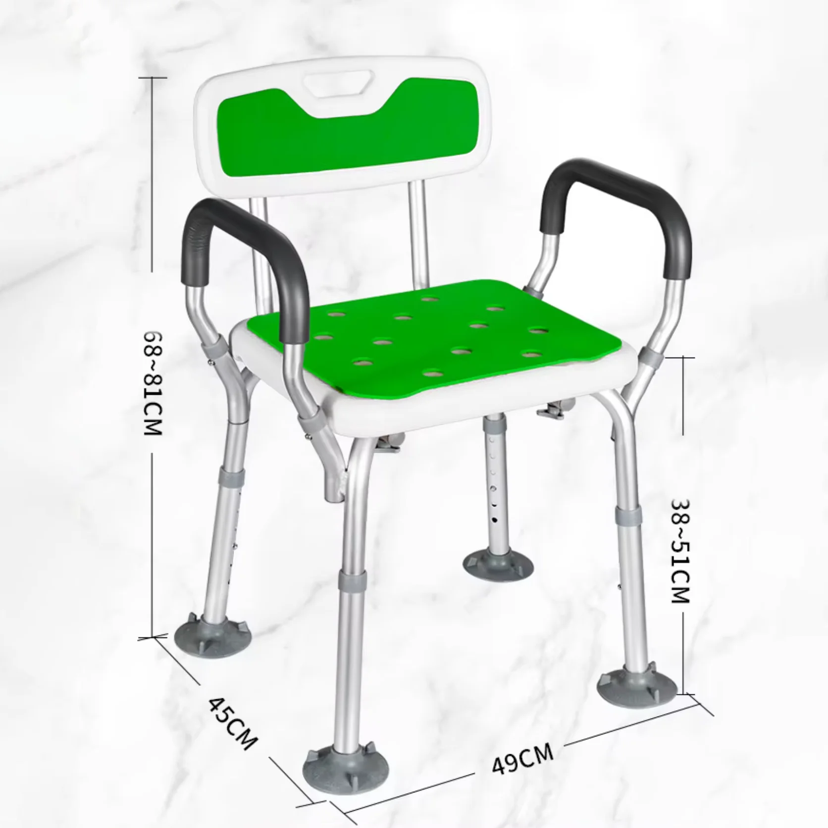 400 LBS Bathroom Seat Shower Chair Bathtub Shower Stool with Non-Slip Foot Pads and Backrest for Assist Seniors Adults Kids