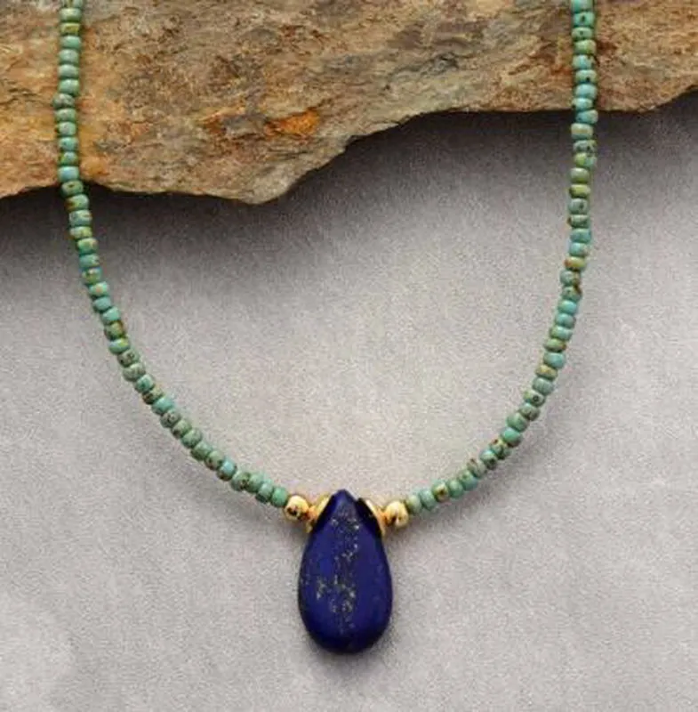 Zooying Handmade Gold-color Beads Natural Freshwater Pearl Pendant Necklace Women Vintage Charm Choker Stylish Simple Jewelry