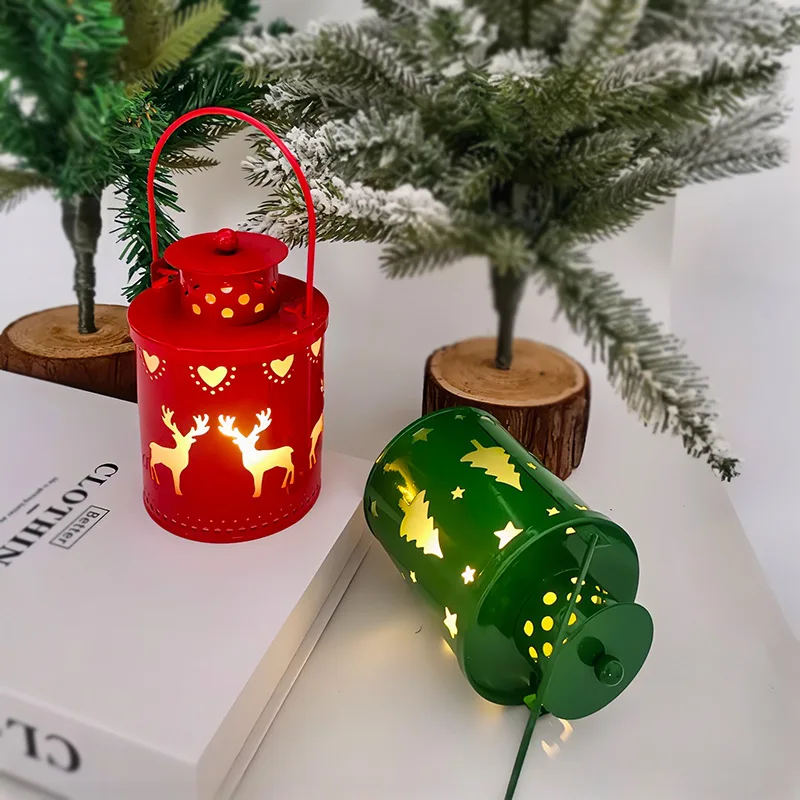 RTS Hot Sale Christmas Candle Lights LED Hanging Lantern Tree Lights Table Lamp Ornaments For Indoor and Outdoor Xmas Decoration