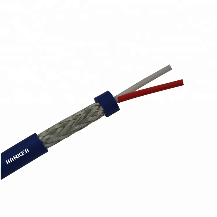 24 AWG 2 core multi mode fiber optic AL foil shielded braided wire Microphone Cable