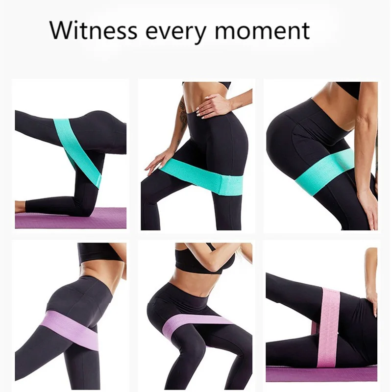 Adjustable Unisex Booty Band Natural Rubber 3 Sets of Resistance Bands for Buttocks and Gluteus Maximus