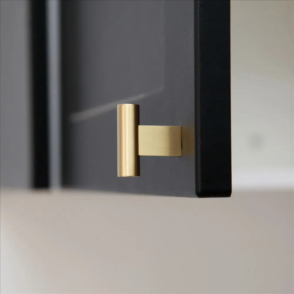 Maxery Minimalist Brass Furniture Handle Simple and Modern Drawer Cabinet Wardrobe Pull Knobs New Pulls Furniture Hardware