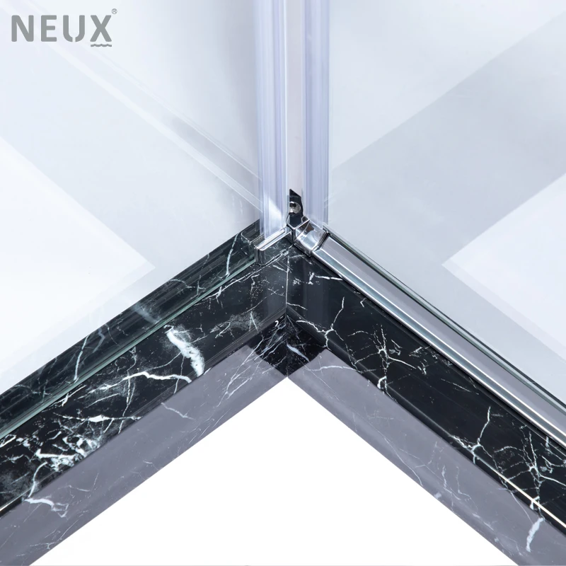 Modern Hotel High-end Shower Box Rectangle 8mm Glass Hinged Frameless Shower Door With 304 Stainless Steel Clamps