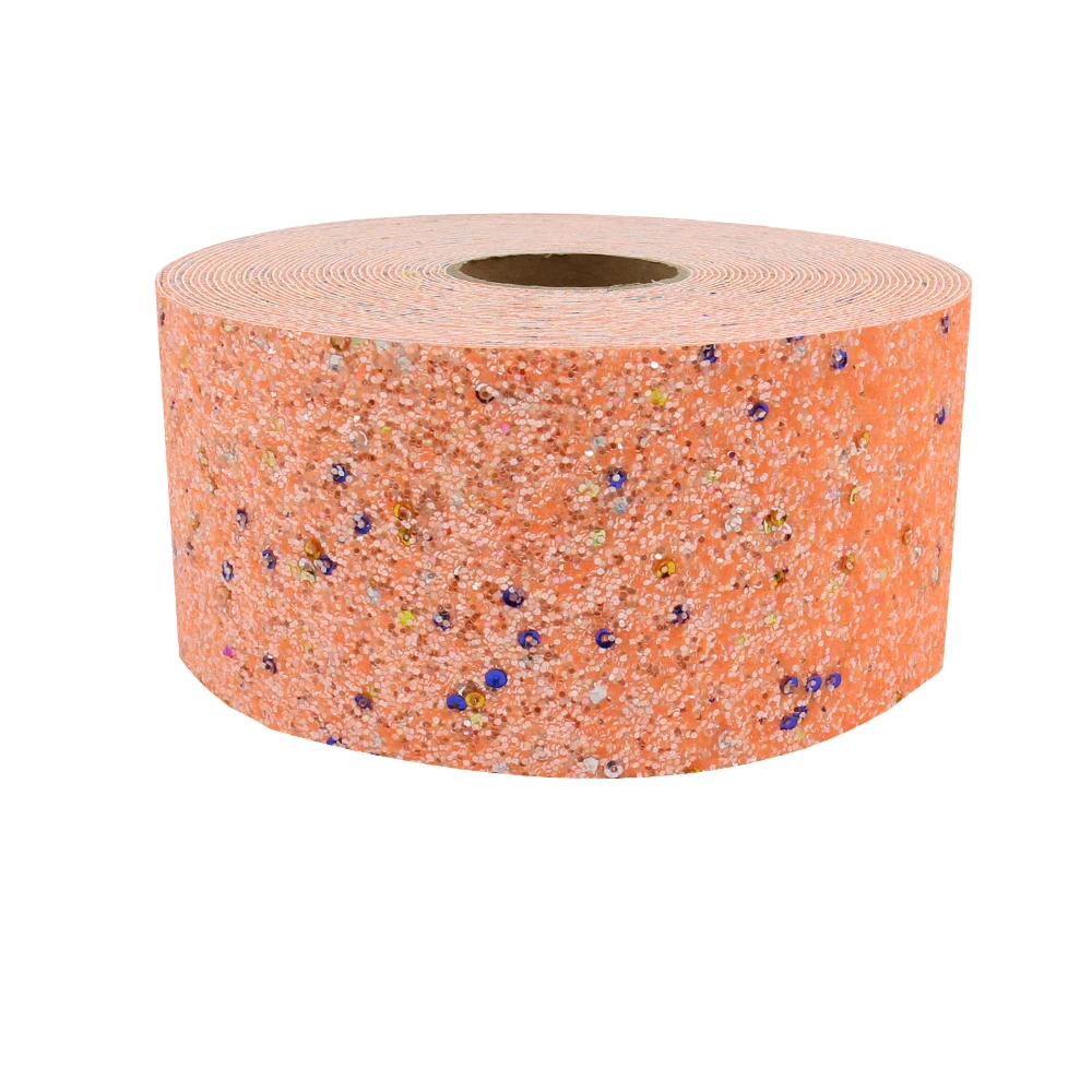 DIY Hair Bows Crafts 3' 75mm Chunky Glitter Faux Leather Ribbon For Christmas Ribbon Hair Bow