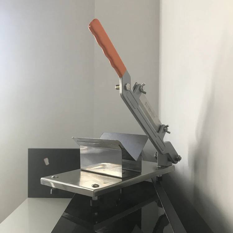 Portable fresh frozen meat slicer machine small stainless steel bacon slicer with antislip handle