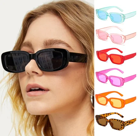 Vintage Square Sunglasses Candy Color Sun Glasses Small Square Rectangle Sunglasses Custom 2023 Sunglasses for Women Men