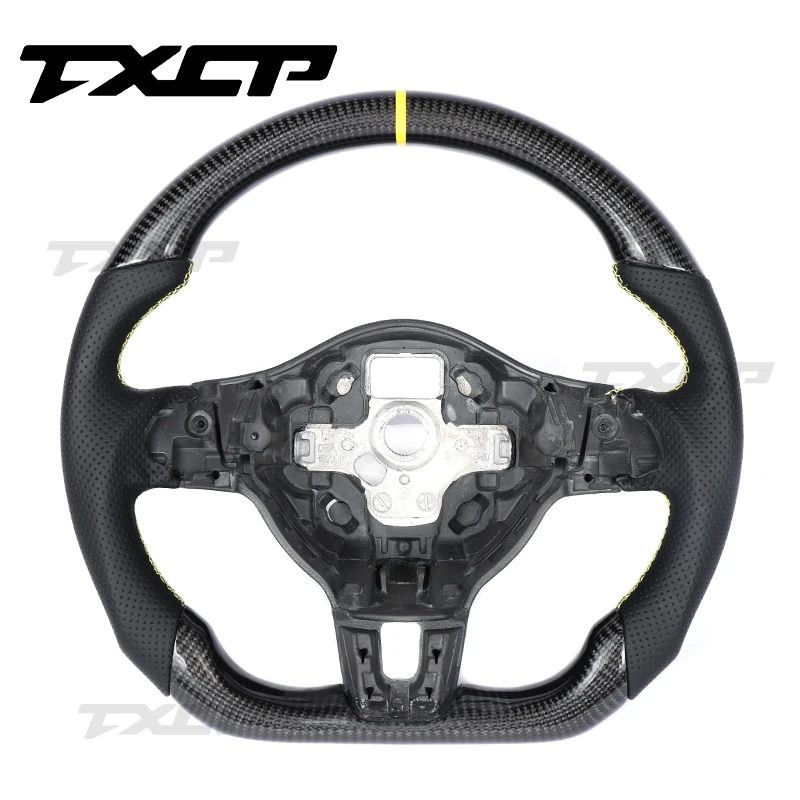 Fit For Volkswagen Polo MK5 Golf 6 Jetta MK6 R GTI Golf 5 MK7 CC Passat Tiguan Carbon Fiber Steering Wheel