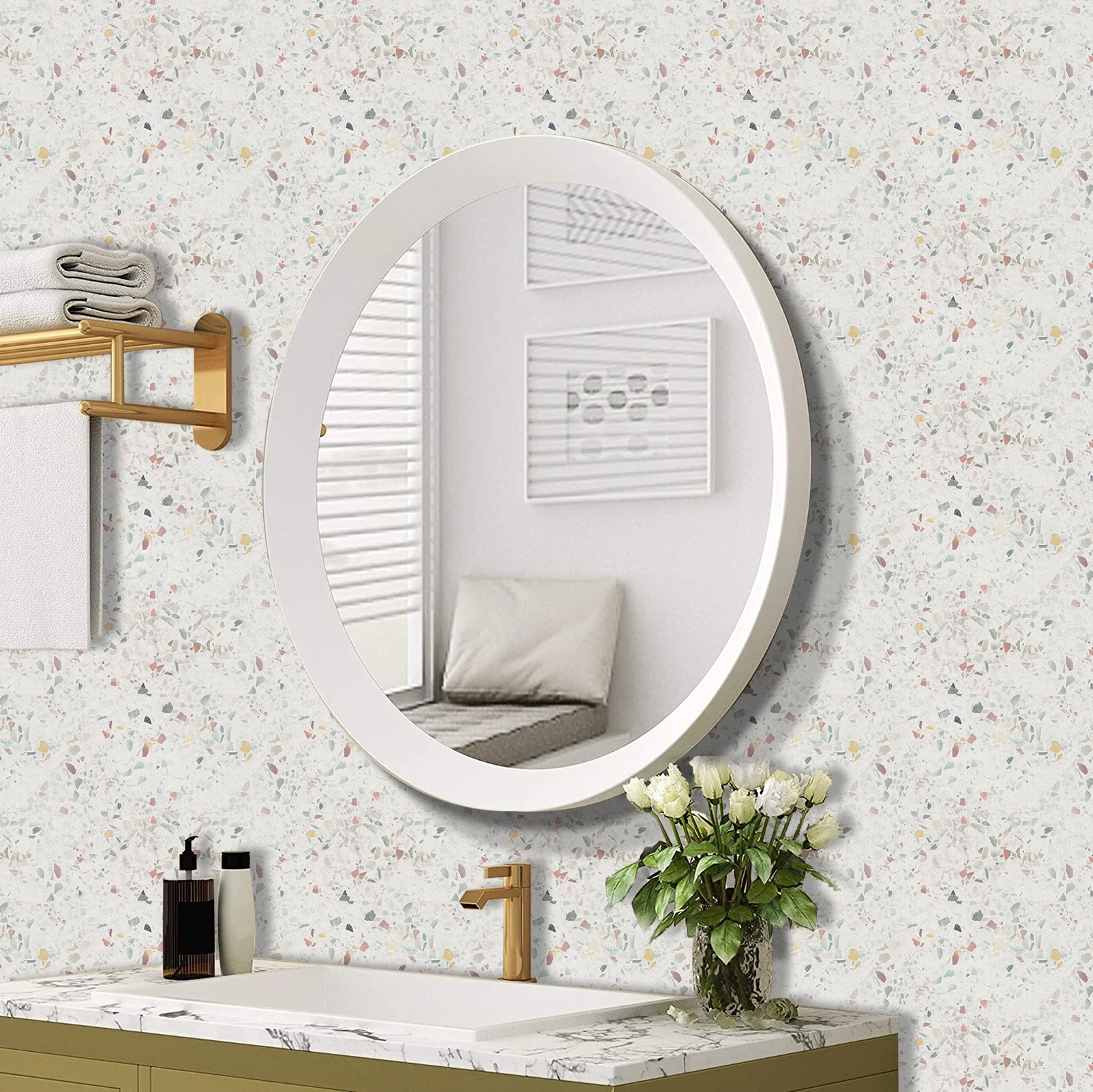 Self Adhesive Vinyl Flooring Marble Tiles Sticker Ceiling Bathroom Flooring Stick on Tiles Kitchen Floor Vinyl Tiles