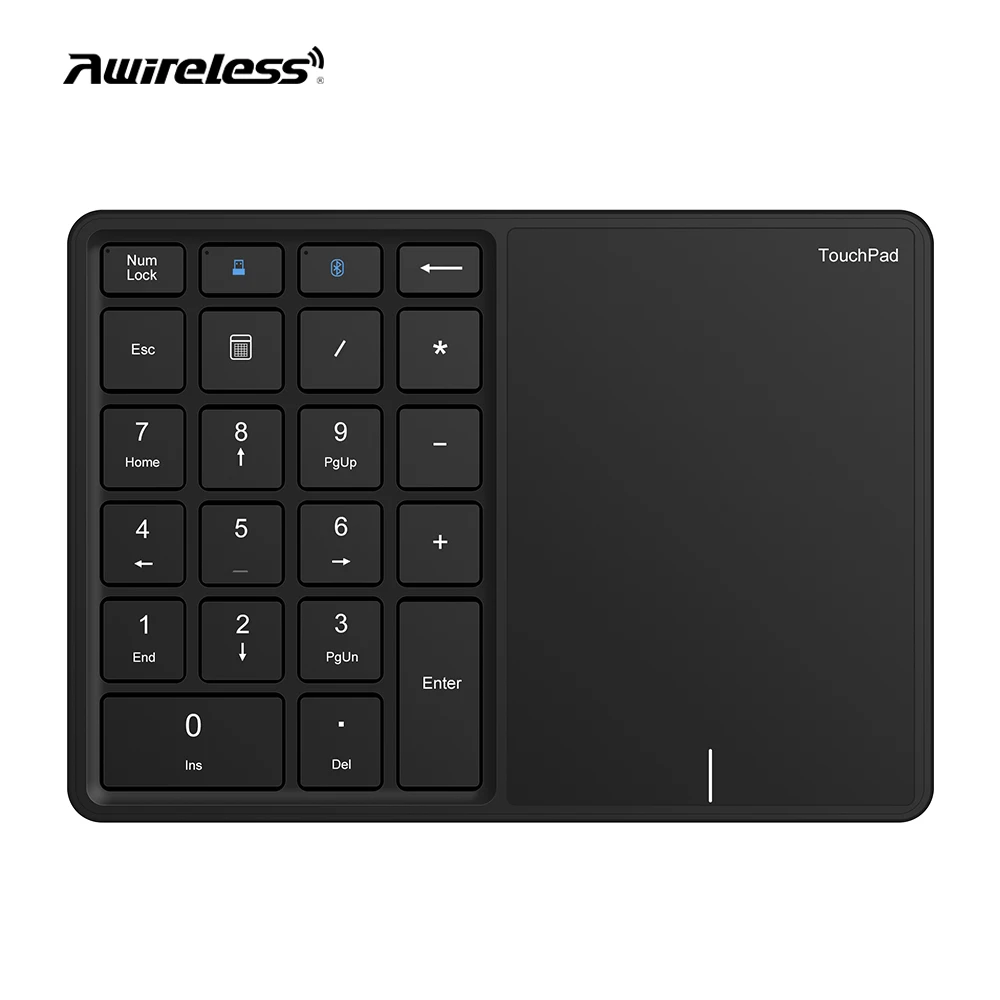 Awireless 40% Rachargable Wholesale 2 In 1Bimodal Bluetooth Wireless Keyboard Numeric Keypad With Touchpad For Laptop
