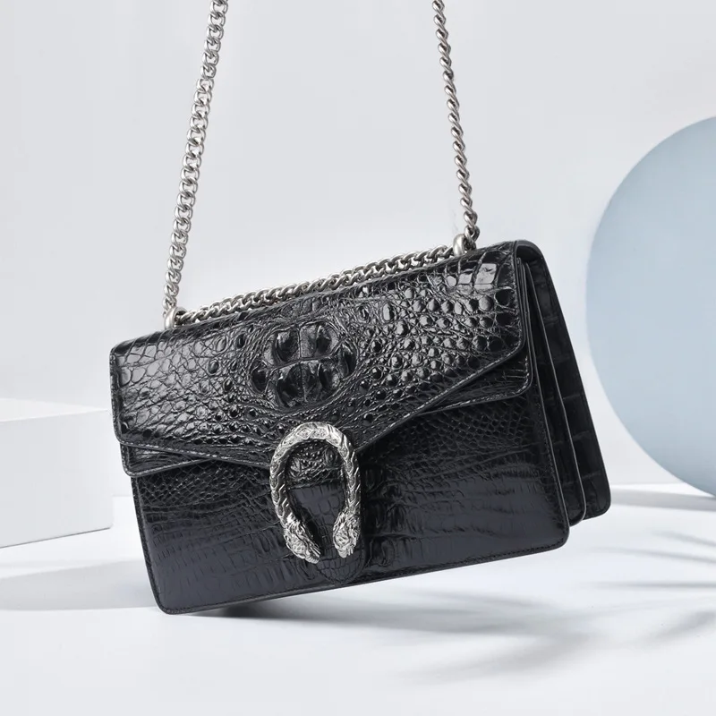Новинка 2021, модные сумки из крокодиловой кожи, подходящая ко всему сумка-мессенджер на цепочке, кожаная модная женская сумка