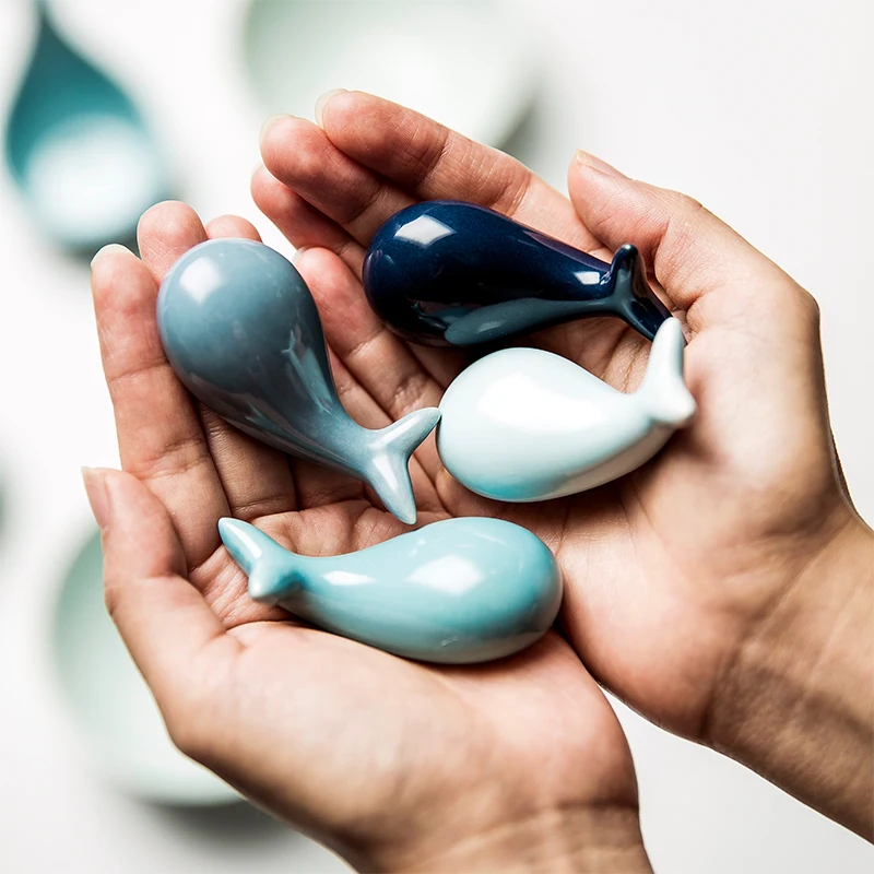 
Jade-cer porcelian whale chopsticks rest colorful ceramicware set chopsticks holder 