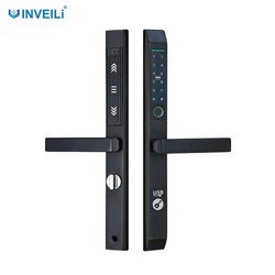 Advanced waterproof Digital Smart Electronic fingerprint  Aluminum Glass Door Lock