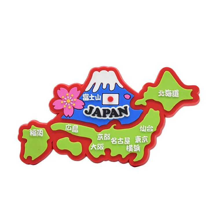 Amerpromo PVC Fridge Magnet 3D Cartoon Creative Japan Souvenirs Soft Rubber Refrigerator Magnet For Home Decoration/Travel Gifts