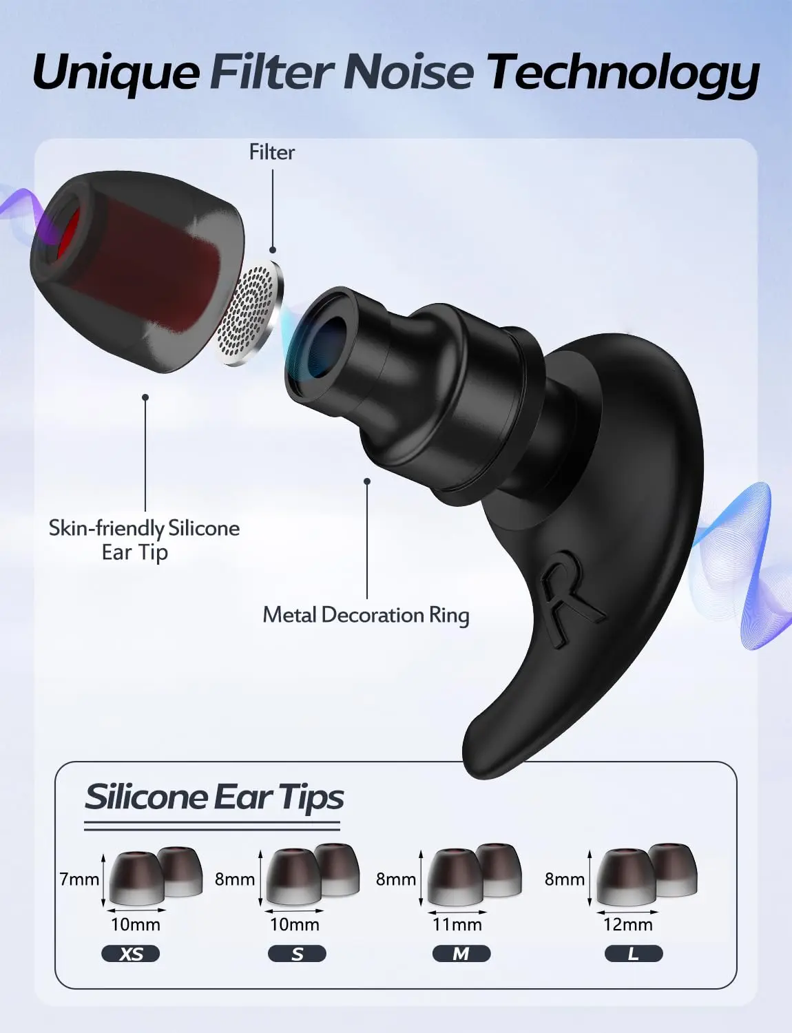 CE Factory Reusable Soft Custom Silicon Earplugs Noise Reduction Function Concert Music Discos Safety Hearing Protection Feature