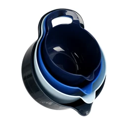 Eco Friendly BPA Free Round Handle Kitchen Plastic Mixing Bowl set of 4