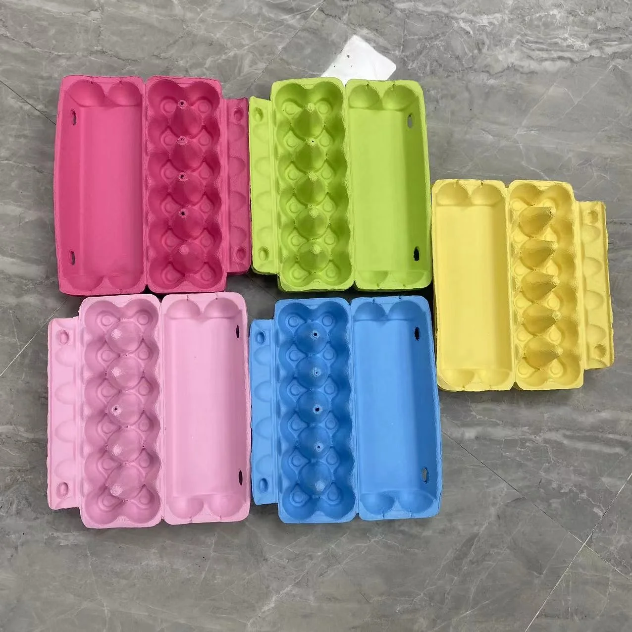 Customizable colorBiodegradable Egg Tray Carton Surcane Bagasse Pulp Egg Storage Box Family Use Paper Packaging Custom Egg Tray