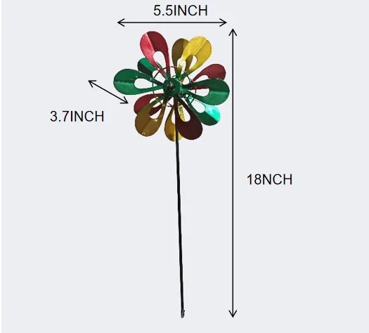 14cm Spinning Disc Rainbow Windmill Colourful Double Wind Spinning Windmill Outdoor Decorative Garden yard and garden wholesale