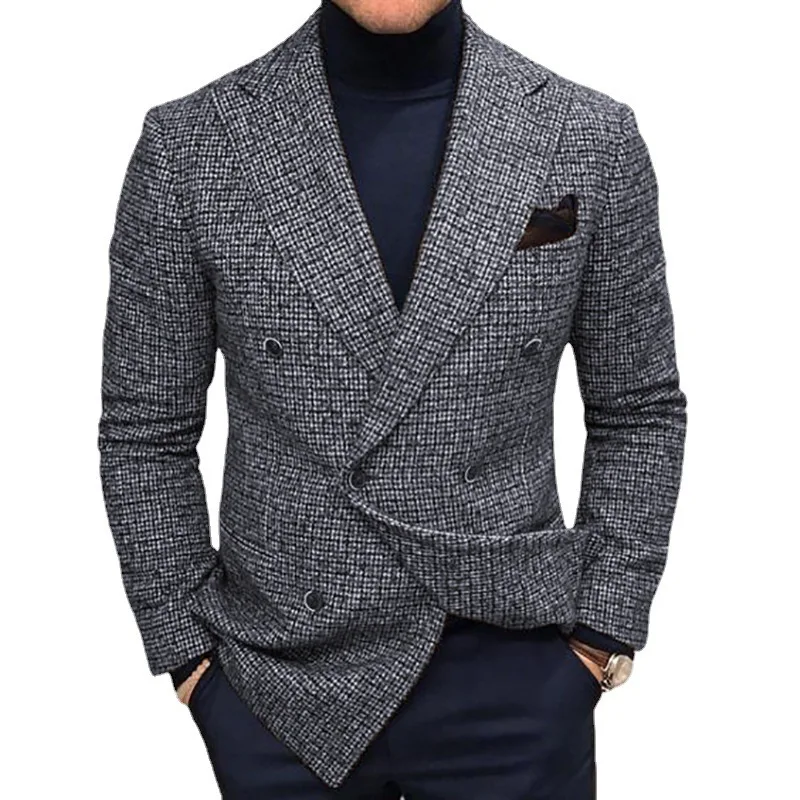 Explosive travel party office business evening dress party casual long sleeved clothes single breasted gray formal jacket men