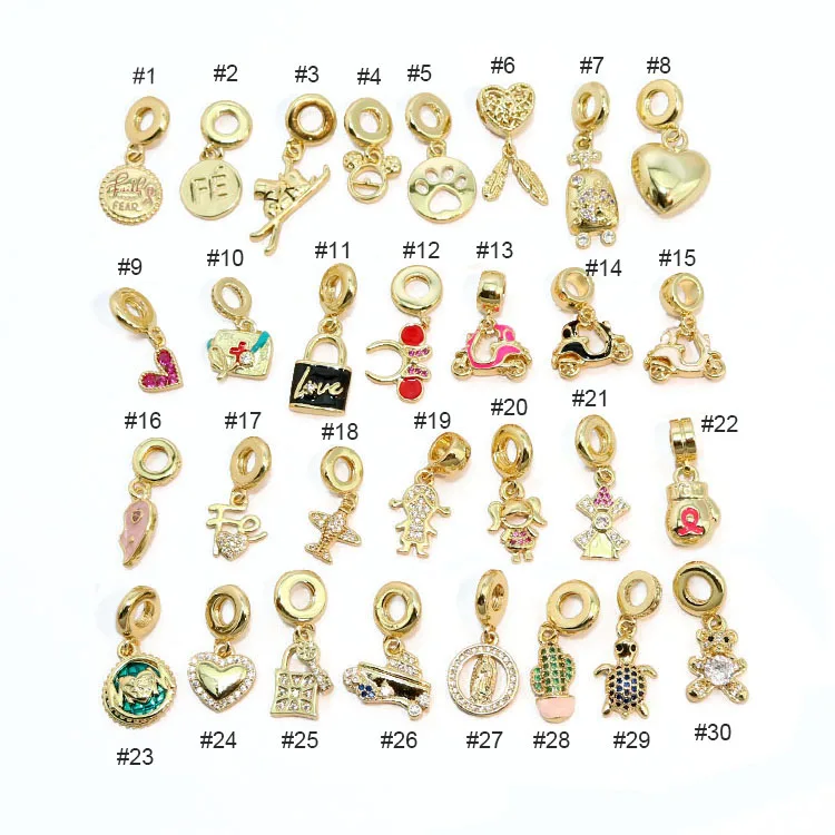 CZ8860 Dainty Fashion CZ Jewelry Charm,Tiny 18k Gold Plated CZ Zircon Cubic Zirconia Heart Paw FE Dangle Charms Fit For Chain