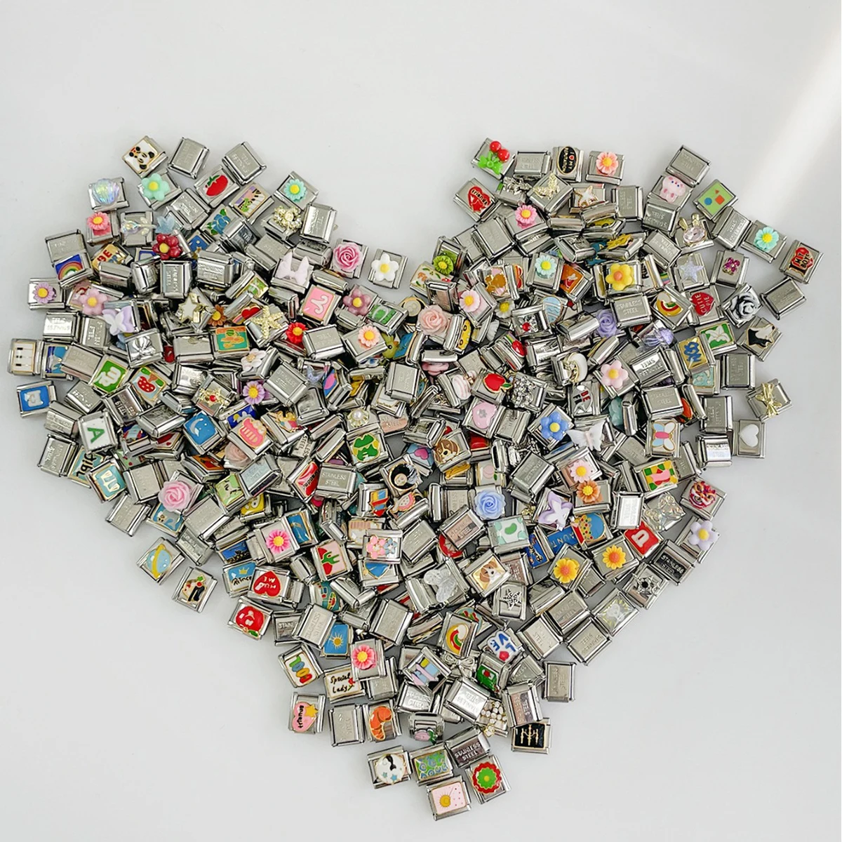 MK201-MK281 100 Italian Charm Bracelet Bulk Customized Silver Italian Bracelets Shiny Charms