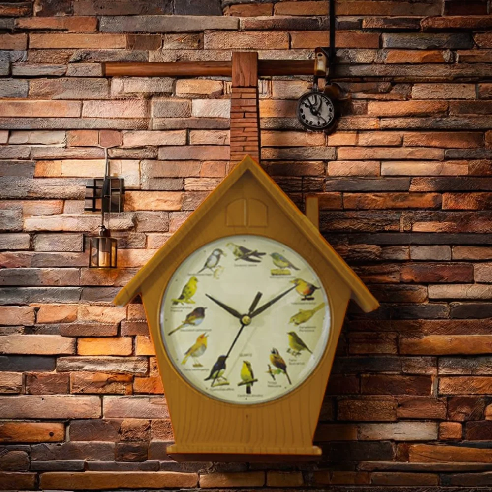Creative house shape musical cuckoo plastic wall clock