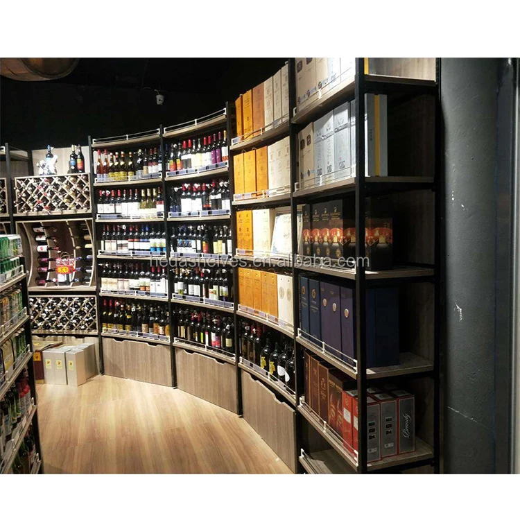 Gondola retail shelf supermarket equipment gondola wine drinks display shelving