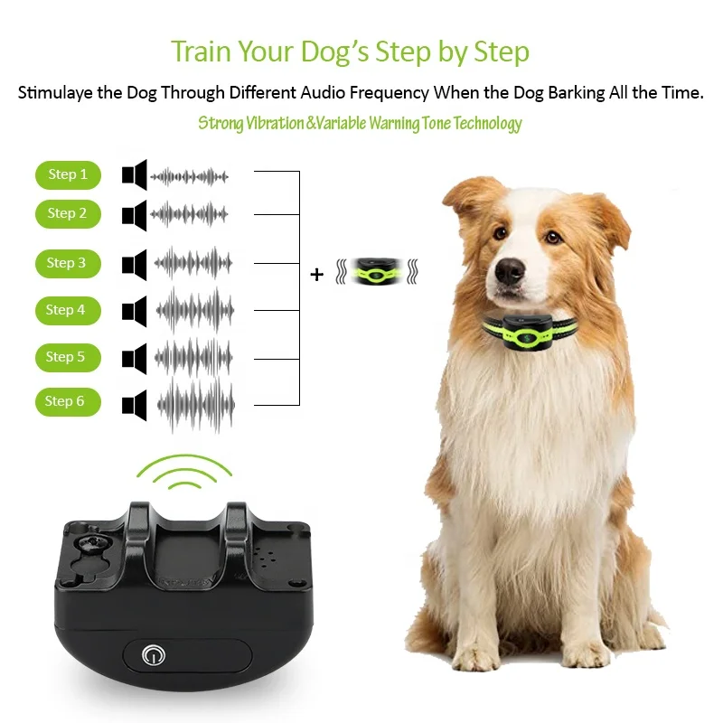 Amazon Popular Cost-effective No Shock Bark Collar Waterproof 100% Humane No Bark Collar Device Rechargeable Anti Bark Collar