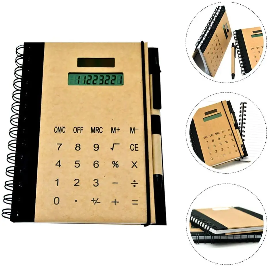 Handheld Pocket Notebook Calculator with Pen 8 Digit Display Small Basic Fully Functional Fun School Kids Home Office Nurse