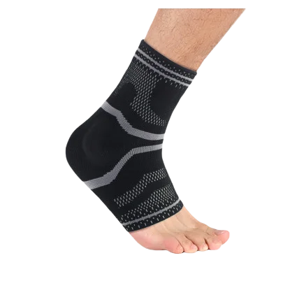 Factory Supplier Open Toe Thick Silicone Gel Support Plantar Fasciitis Knit Ankle Sleeve