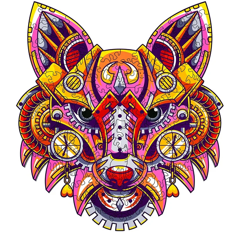 Best selling 3D wolf dog owl puzzle wooden Creative Alien Jigsaw  puzzle Best toy for Adults and Kids