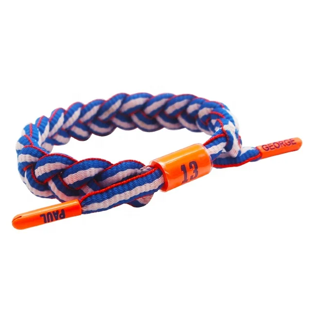 Wholesale basketball stars name shoe lace men braided bracelet
