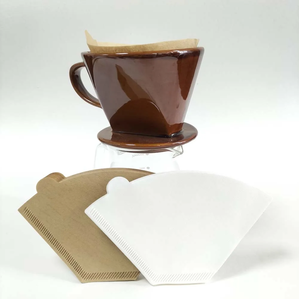 Factory Low Price Hand Brewed #2 #4 Flat Cone Coffee Paper Filter for Conical Coffee Dripper