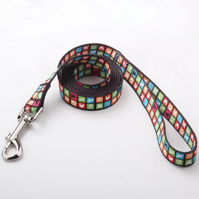 Free design custom print private label popular durable colored fancy leash for dogs