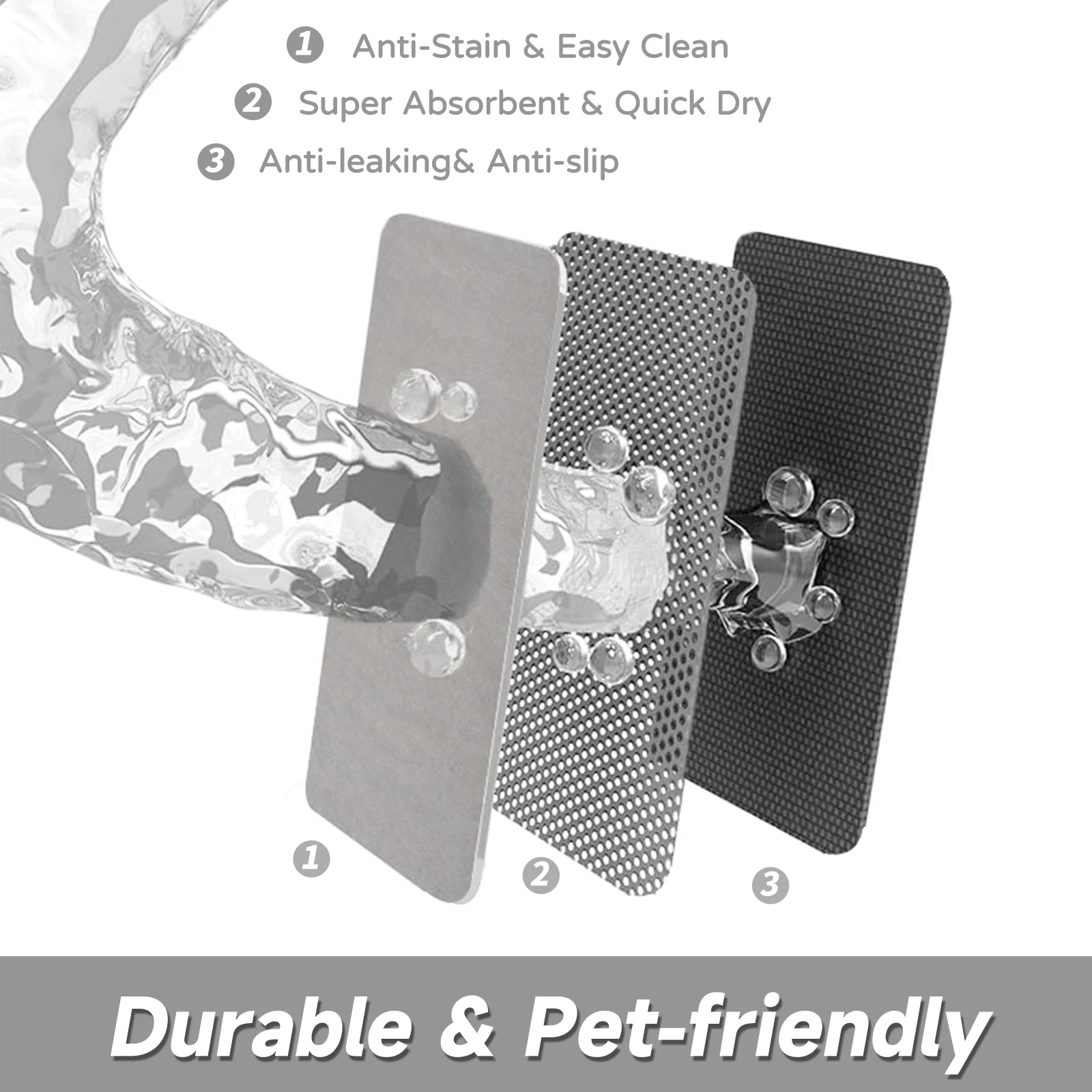 Scratch resistance Removable replaceable Custom Logo Pet Bed Anti-SlipTraining Pad Bowl Food Feeding Mat with Rubber bottom