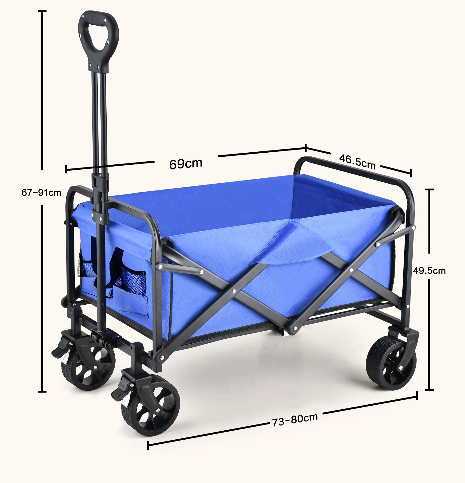 Outdoor Garden Beach Camping Trolley Cart Fishing Folding Camping Wagon Portable Shopping Tour Hand Luggage Cart Trolleys