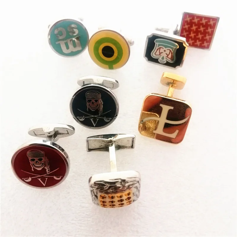 Оптовая продажа, дизайнерские квадратные мужские запонки из нержавеющей стали, роскошные запонки для мужчин