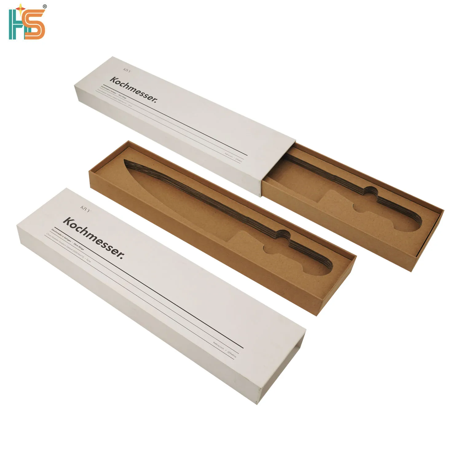 Manufacturer Sliding Drawer Box Custom Cardboard kitchen Knife Set Gift Packaging Box