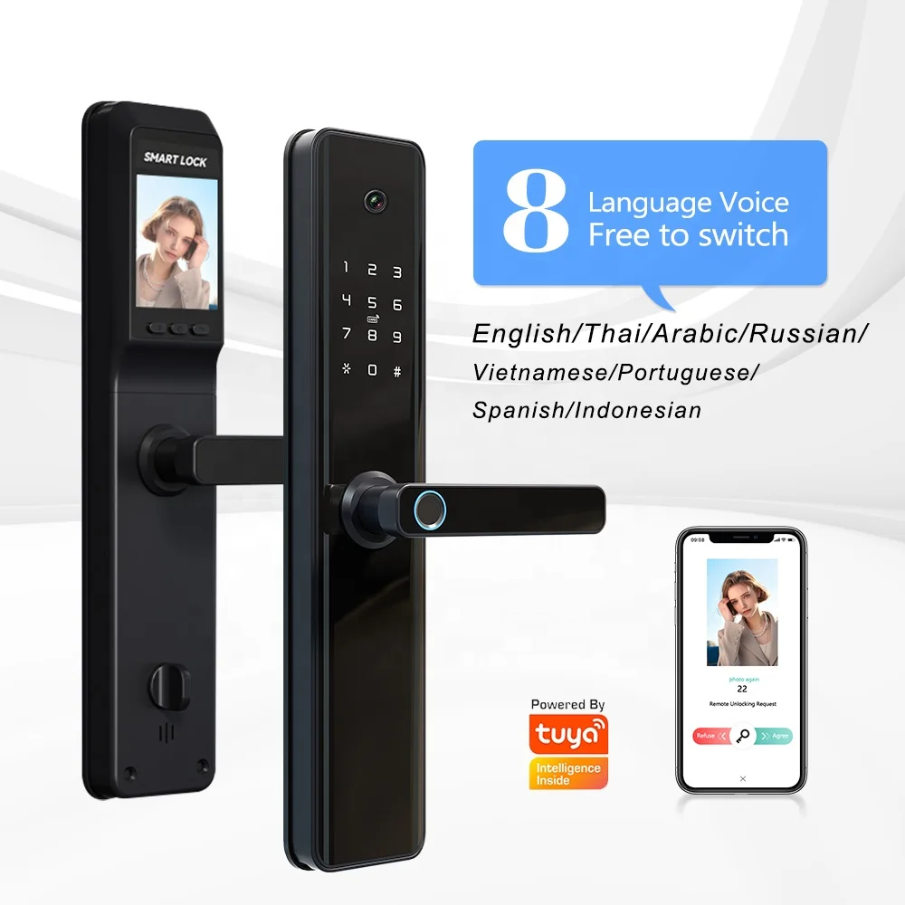 Eseye Smart Home Custom Voice Nfc Rfid Card Lock App Fingerprint Gate Digital Lock with Eye Scan