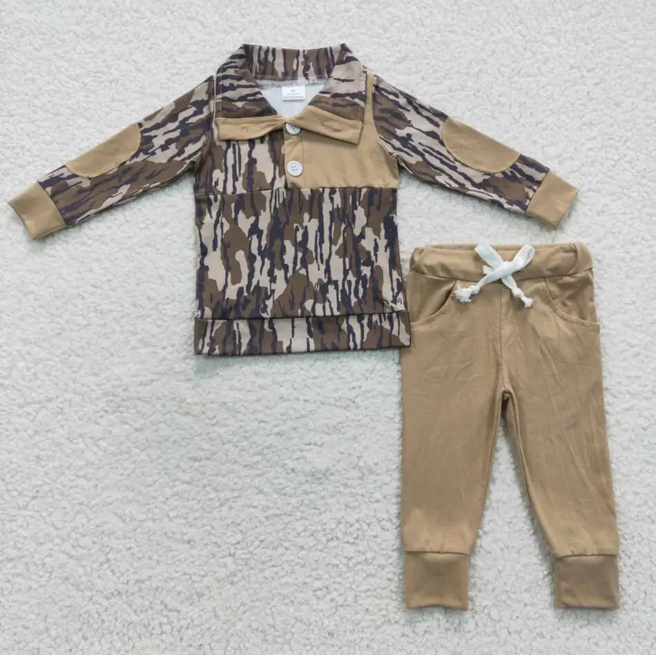 New arrived camo boy outfit girl clothes long Sleeve cotton toddler boy western clothes baby fall outfit baby sibling clothes
