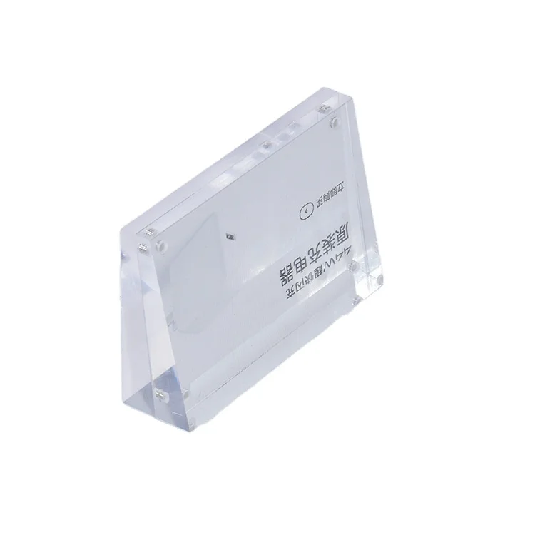 Professional Manufacture Cheap Block Desk Display Stand Custom Magnetic Sign Acrylic Holder